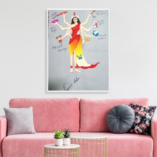 Toile La déesse Durga comme Mère Nature (Insitu(Salon))