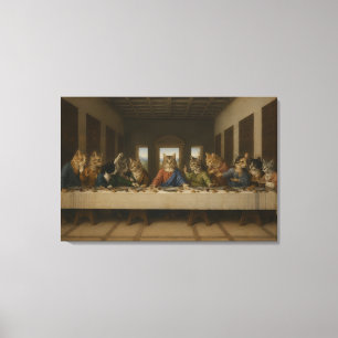 Toile La Dernière Cène Chats Parodie Art Renaissance