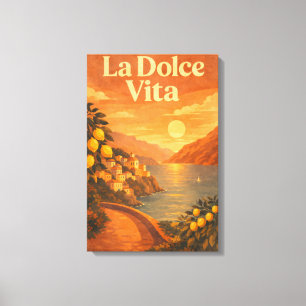 Toile La Dolce Vita – Affiche de voyage rétro de la côte
