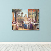 Toile La fabrication de la soie, gravée par J. Hinton (Insitu (Plancher de Bois))