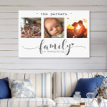 Toile La famille de collage photo moderne est tout<br><div class="desc">Ce magnifique tableau mural en toile présente un magnifique collage photo à trois images présentant des souvenirs chéris, orné du message sincère "La famille est tout". L'élégant design noir et blanc, combiné à un script exquis et à une typographie d'impression, crée une pièce sophistiquée et durable qui complètera n'importe quel...</div>