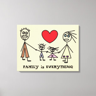Toile La FAMILLE est TOUT chiffre mignon famille de