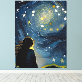 Toile La femme regardant par l'étoile (Insitu (Plancher de Bois))