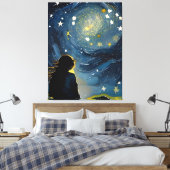 Toile La femme regardant par l'étoile (Insitu(Chambre))