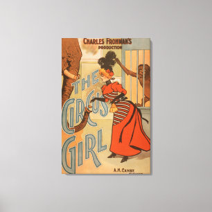 Toile La fille de cirque - éléphant et singe de