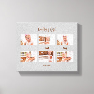 Toile La fille de papa Je t'aime Collage photo Grey
