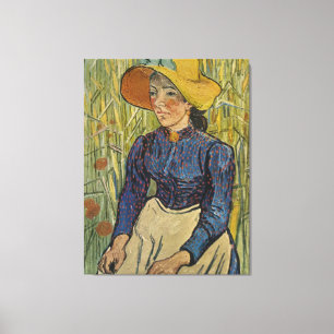 Toile La fille paysanne de Van Gogh avec Casquette de pa