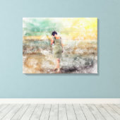 Toile La fille sur la plage (Insitu (Plancher de Bois))