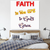 Toile La foi est le GPS Stretched Canvas Print (Insitu(Chambre))