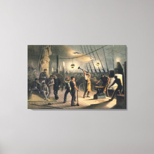Toile La Forge sur le pont du Grand-Orient, nuit de (Recto)