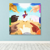 Toile La foule a ri (Mains Pointant Jésus) peinture (Insitu (Plancher de Bois))