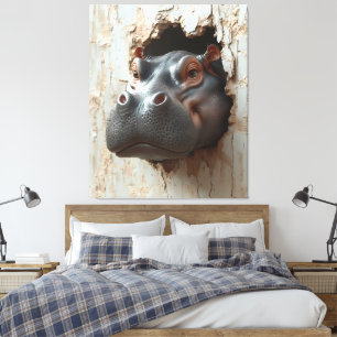 Toile La grande entrée de Hippo - 3D Effet Wall Art