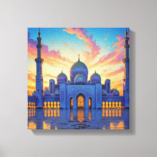 Toile La Grande Mosquée de Dubaï Coucher de soleil des E