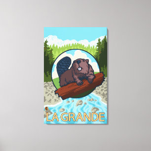 Toile La grande, OregonBeaver et arbres