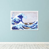 Toile La grande vague au large de Kanagawa restaurée (Insitu (Plancher de Bois))