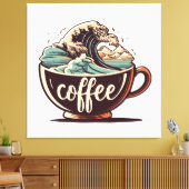 Toile La Grande Vague De Café (Insitu(Salon))