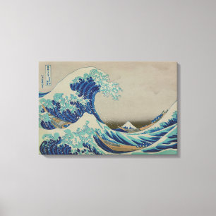 Toile La grande vague de l'art japonais de bois de