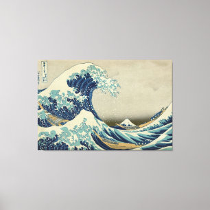 Toile La grande vague Hokusai a étiré la copie de toil