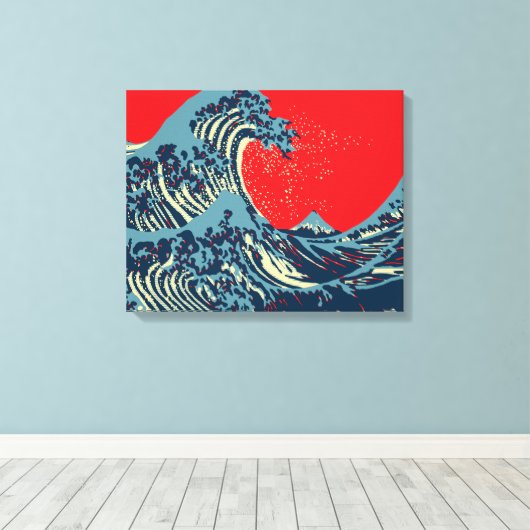Toile La Grande vague Hokusai dans le style art de l'esp (Insitu (Plancher de Bois))
