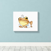 Toile La grenouille comme docteur avec le manteau du doc (Insitu (Plancher de Bois))