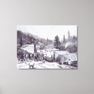 Toile La guerre indienne, ville de bois mort