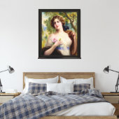 Toile La jeune fille avec un Rose par Emile Vernon (Insitu(Chambre))