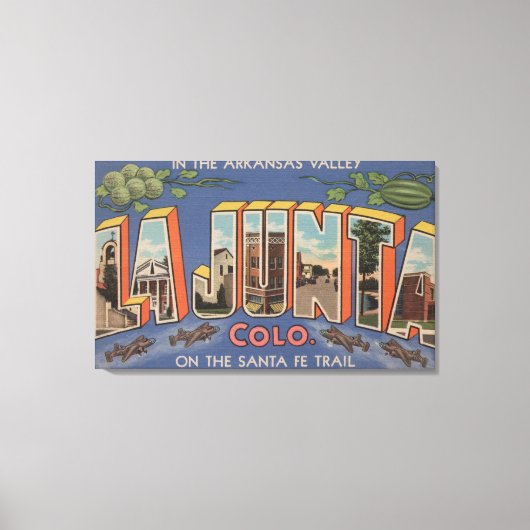 Toile La Junta, Colorado - Grandes Lettres Scènes 2 (Recto)