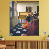 Toile La leçon de musique de Johannes Vermeer (vers 1663 (Insitu(Salon))