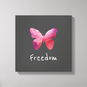 Toile La liberté des papillons roses fantasque