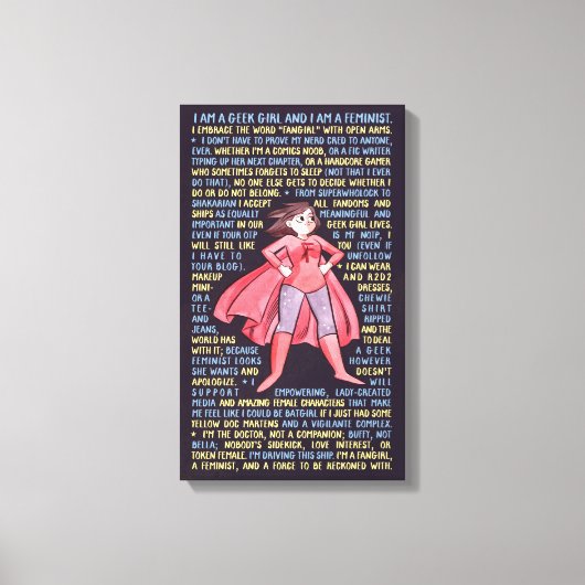 Toile La Litanie de la fille Geek pour le féminisme (Recto)
