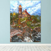 Toile "La lumière de la porte bleue" (Insitu (Plancher de Bois))