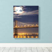 Toile La lune ce soir au-dessus du Bay Bridge (Insitu (Plancher de Bois))