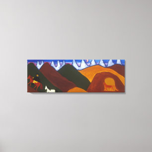 Toile La lune et le puma indiquant au revoir au