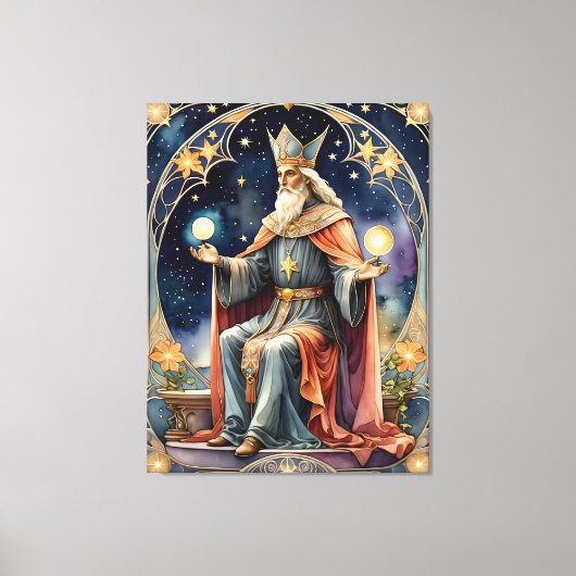 Toile la magie du tarot hierophant (Recto)