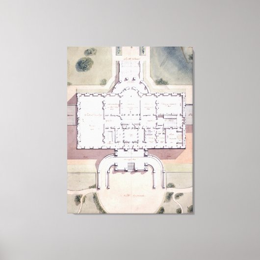 Toile La Maison Blanche Président Washington D.C. Plan (Recto)