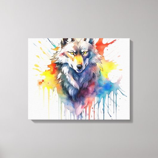 Toile La mélodie du loup d'aquarelle (Recto)