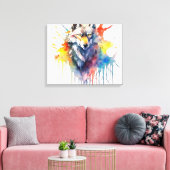Toile La mélodie du loup d'aquarelle (Insitu(Salon))