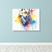 Toile La mélodie du loup d'aquarelle (Insitu (Plancher de Bois))