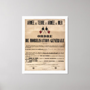 Toile La mobilisation en France le 1er août 1914