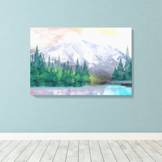 Toile La montagne majestueuse (Insitu (Plancher de Bois))