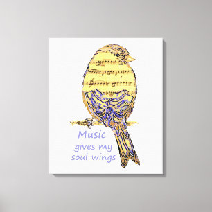 Toile La musique donne des ailes à mon âme Citation Insp