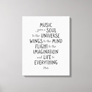 Toile La Musique Donne Une Âme À L'Univers, Platon Cit