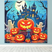 Toile La nuit d'Halloween : Art amusant et effrayant (Insitu (Plancher de Bois))