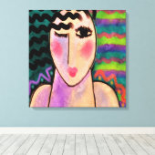 Toile La peinture numérique Abstraite funky d'une femme (Insitu (Plancher de Bois))