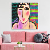 Toile La peinture numérique Abstraite funky d'une femme (Insitu(Salon))