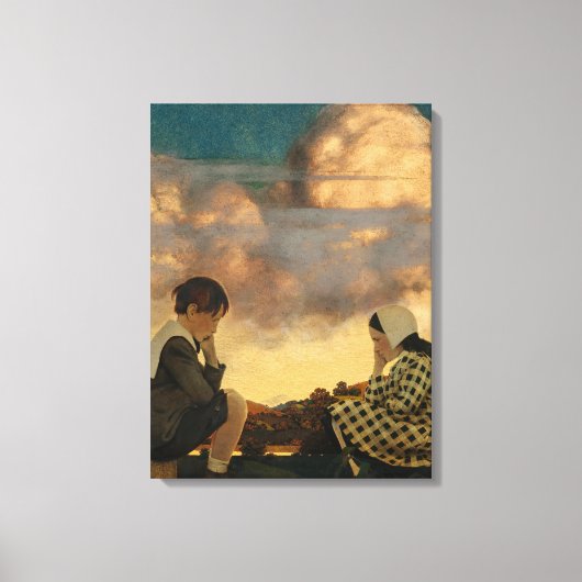 Toile La Petite Pêche, 1904 par Maxfield Parrish (Recto)