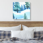 Toile La pinède neigeuse | Aquarelle d'hiver (Insitu(Chambre))