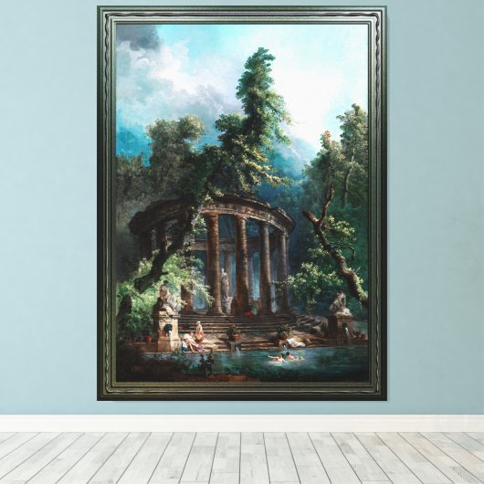 Toile La piscine de baignade par Hubert Robert 2e éditio (Insitu (Plancher de Bois))