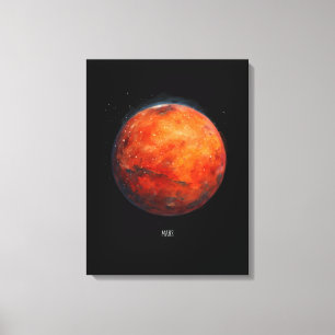 Toile La planète rouge : Aquarelle de Mars