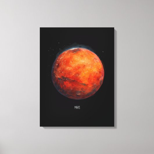 Toile La planète rouge : Aquarelle de Mars (Recto)